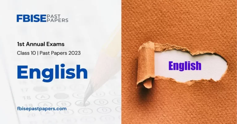 Class 10 English FBISE Past Paper 2023