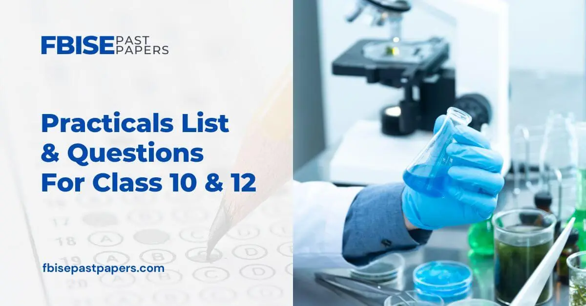 Practicals List And Questions Class 10 And 12